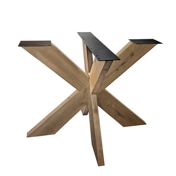 Eiche Tischgestell XX-Form Eiche Holz 130x130