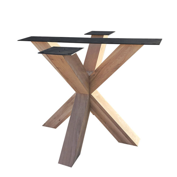 Eiche Tischgestell XX-Form Eiche Holz 90x90